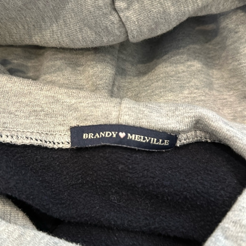Brandy Melville Heather Gray Sweatshirt with Navy Label